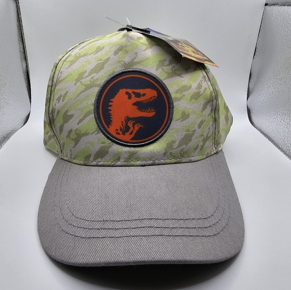 New With Tags Jurassic World Dominion Green Grey Camo Youths Hat One Size Nice - Picture 4 of 9